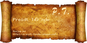Preidt Tünde névjegykártya